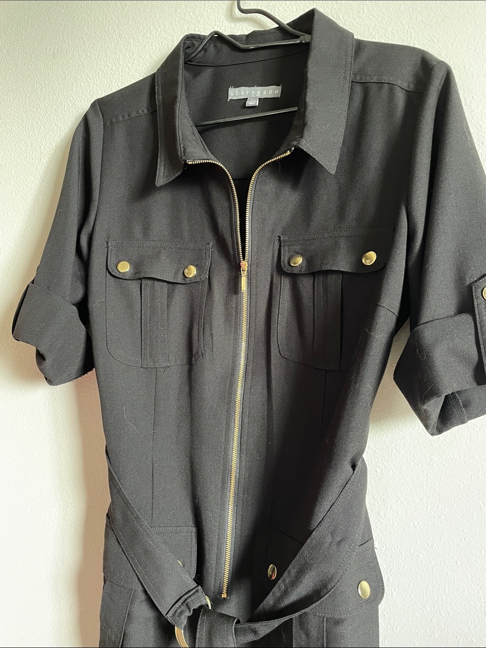 NWOT Sharagano Black Mid Sleeve Black Women's Dress